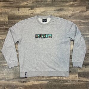 BT21 Crewneck Sweatshirt Medium Gray Graphic BTS LINE Friends Kpop Unisex